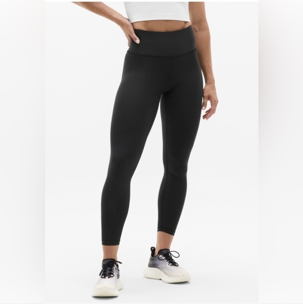Athleta BLACK Interval Perforated Tight SIze L
